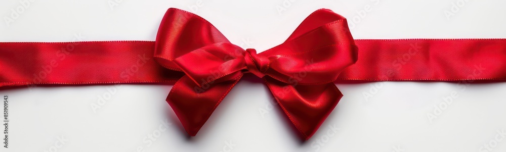 Red bow on white background Red bow on white background