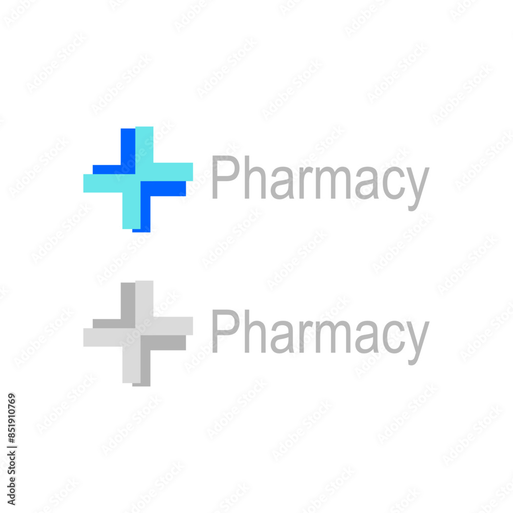Obraz premium Pharmacy Health Cross Hospital Sign Symbol Logo Clipart Vector isolated on White