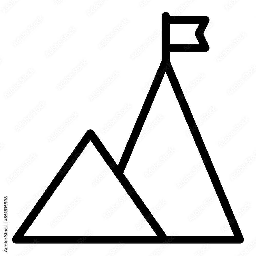 Fototapeta premium mountain line icon vector illustration isolated on white background