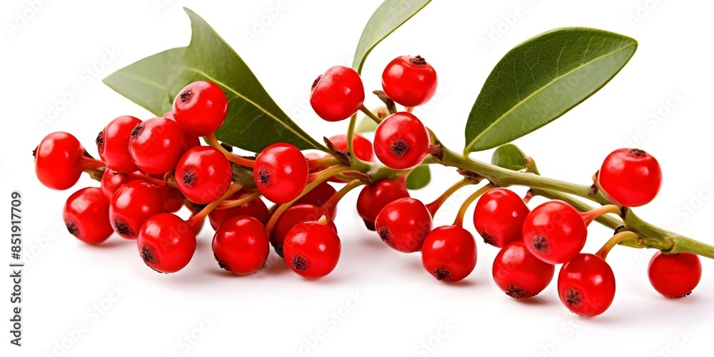 Mistletoe berries isolated on a white background. Concept Isolated, Mistletoe, Berries, White Background Mistletoe berries isolated on a white background. Concept Isolated, Mistletoe, Berries, White Background