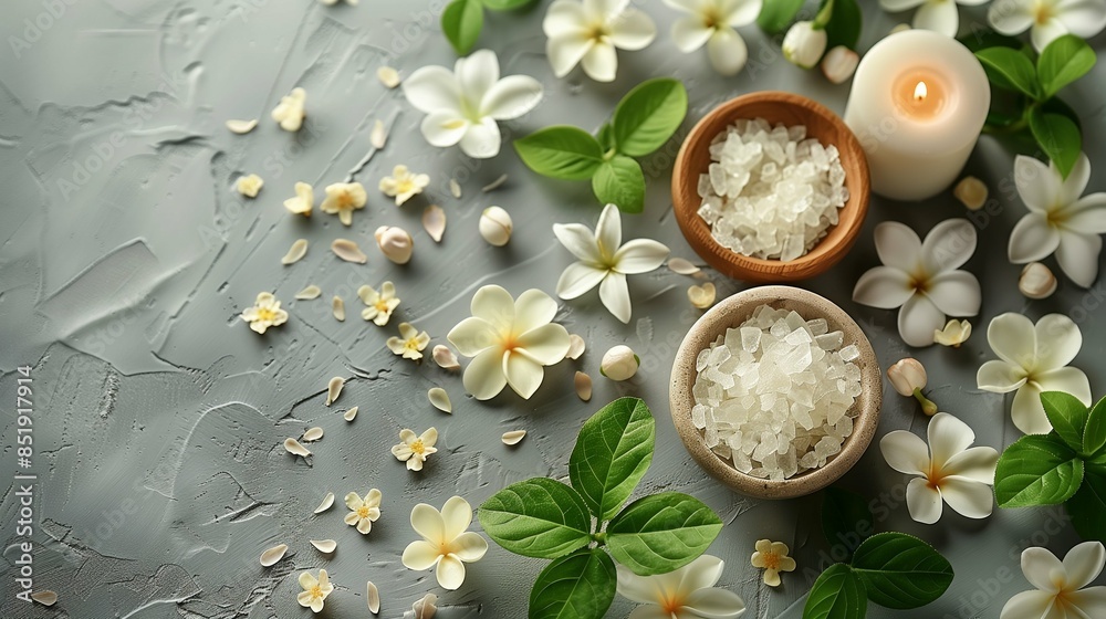 Close-Up of Beige Towels with Apricot Blossoms in Spa Setting, Featuring Candles, Flowers, and White Textured Glass Surface for Beauty Treatment Concept Banner Close-Up of Beige Towels with Apricot Blossoms in Spa Setting, Featuring Candles, Flowers, and White Textured Glass Surface for Beauty Treatment Concept Banner