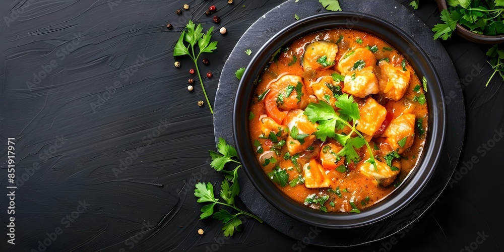 Brazilian Fish Stew with White Fish, Peppers, Coconut Milk, and Coriander. Concept Brazilian Cuisine, Fish Stew, Seafood Recipe, Coconut Milk Recipes, Coriander dishes