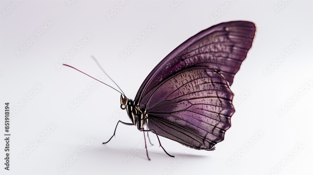 Beautiful fancy purple butterfly isolated on white background, fascinated creature Beautiful fancy purple butterfly isolated on white background, fascinated creature