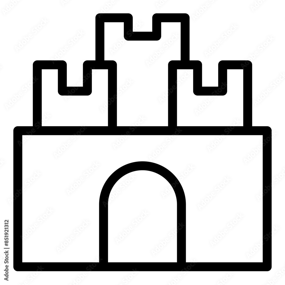 castle line icon vector illustration isolated on white background castle line icon vector illustration isolated on white background