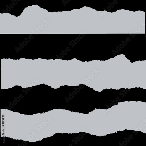 Torn paper strips set