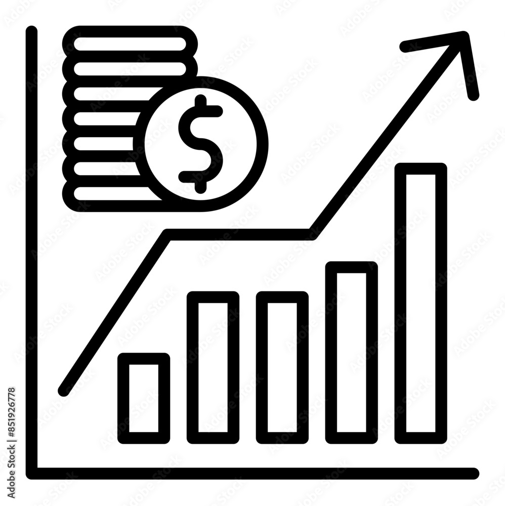 profit line icon vector illustration isolated on white background profit line icon vector illustration isolated on white background