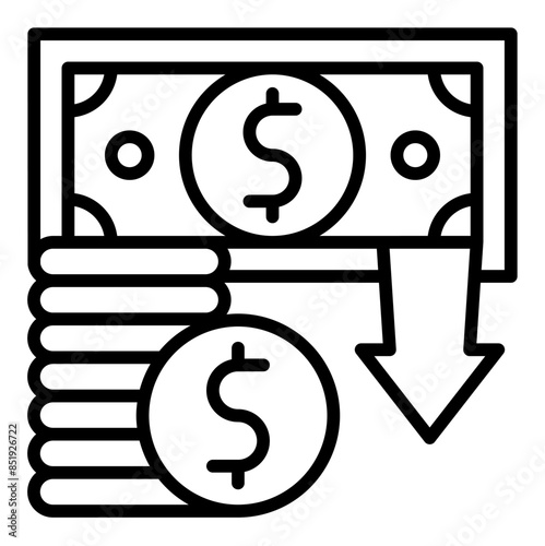 dollar line icon vector illustration isolated on white background