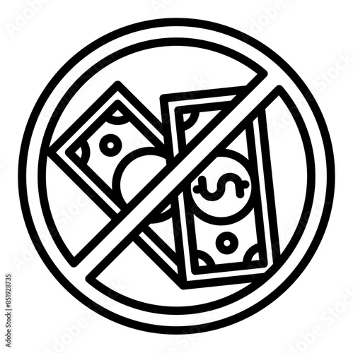 no money line icon vector illustration isolated on white background