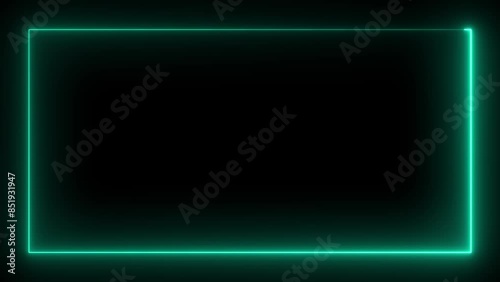 Wallpaper Mural Abstract glowing neon rectangle border frame in the shape rectangle glowing and futuristic energy line animation.Glowing neon rectangle frame line . Torontodigital.ca