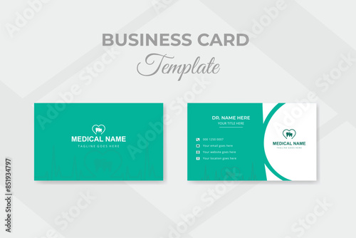 Creative medical business card concept design template
