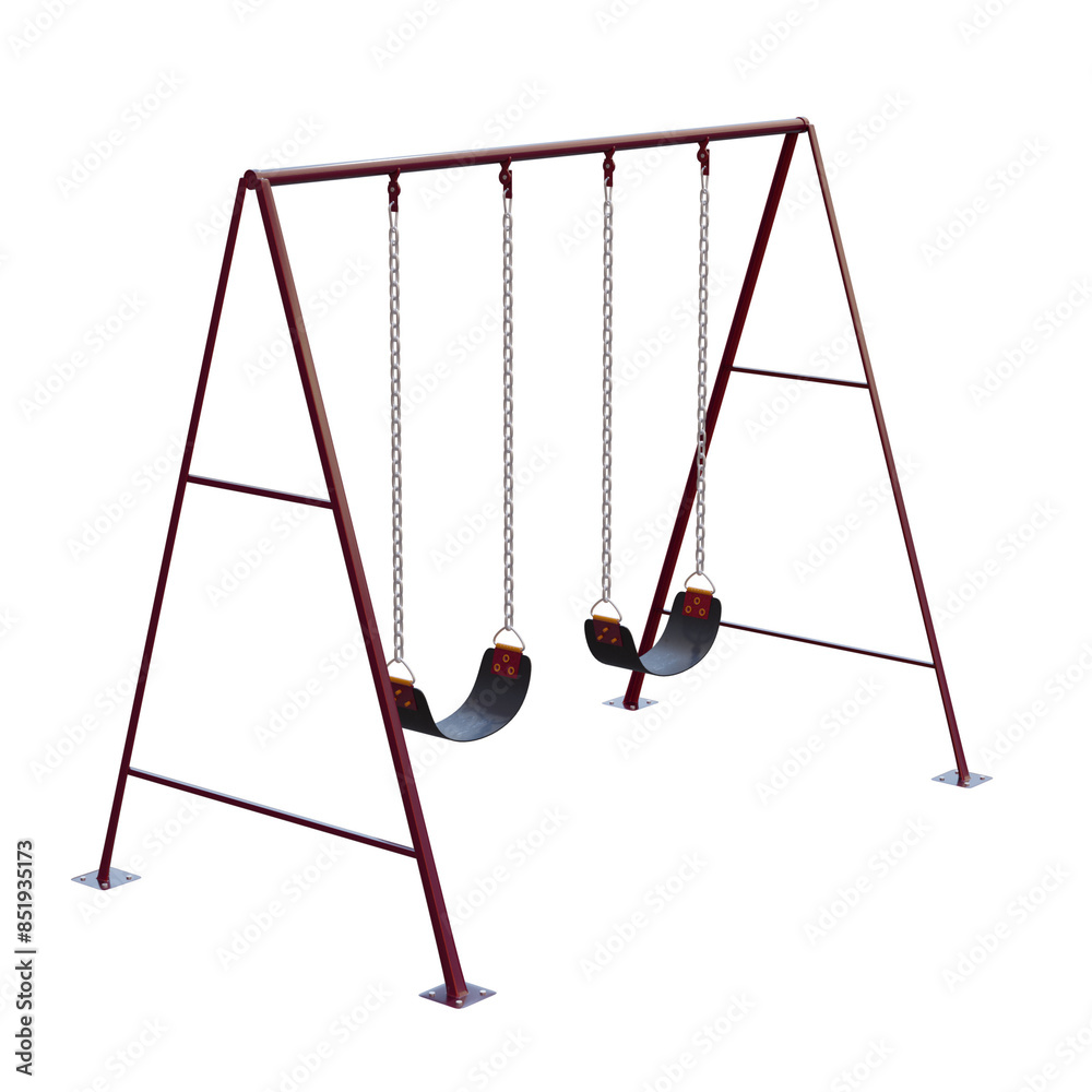 Canvas Print 3d render swing with transparent background