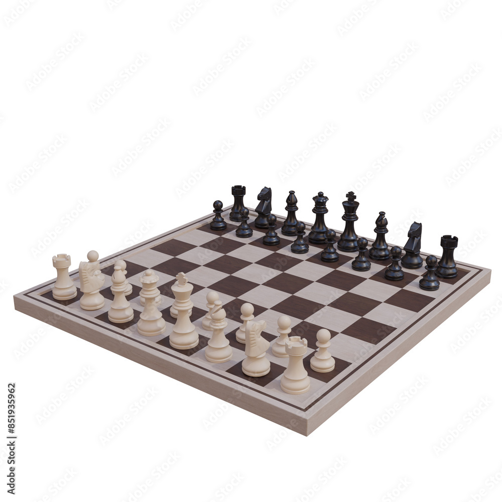 3d render chessboard with transparent background 3d render chessboard with transparent background
