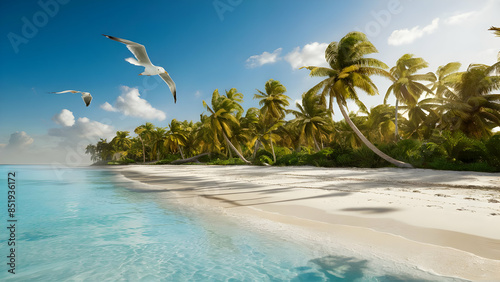 Pristine beach paradise: A photorealistic dream