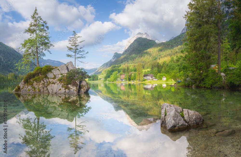View of Hintersee lake in Berchtesgaden National Park Bavarian Alps, Germany View of Hintersee lake in Berchtesgaden National Park Bavarian Alps, Germany