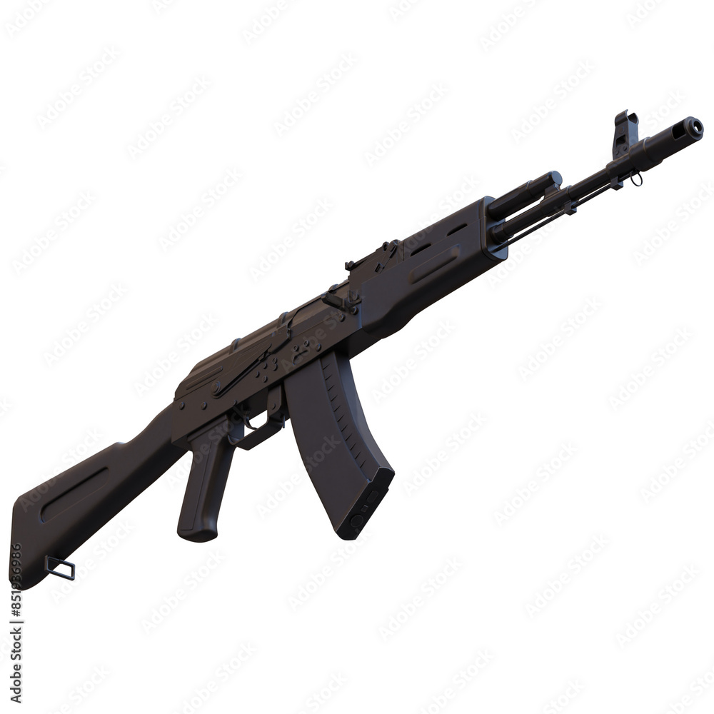 3d render gaming rifle ak47 with transparent background 3d render gaming rifle ak47 with transparent background
