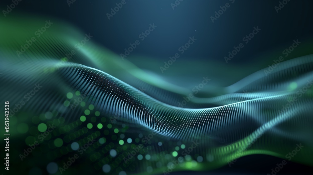 Abstract digital wave with green and blue lights. Futuristic background for technology, data flow, and science concepts. Abstract digital wave with green and blue lights. Futuristic background for technology, data flow, and science concepts.