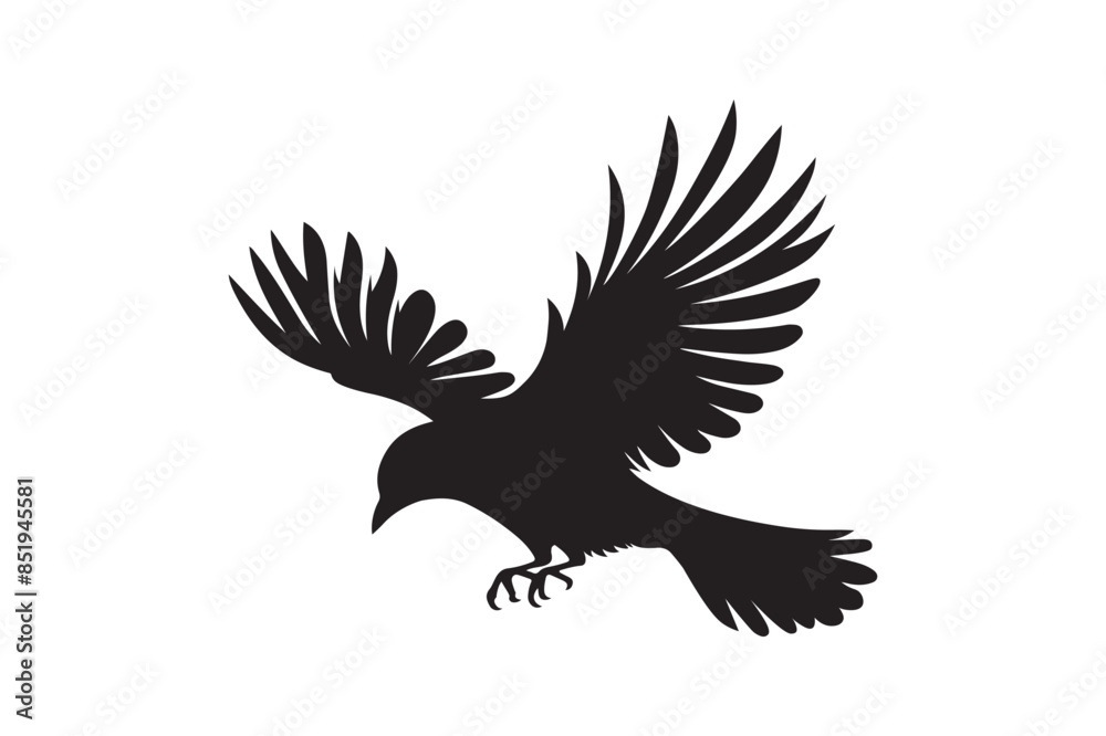 Obraz premium flying bird silhouette vector illustration.
