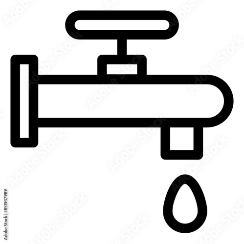 water tap line icon vector illustration isolated on white background