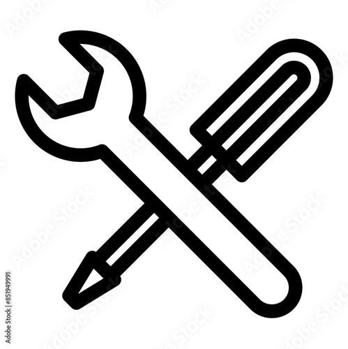 screwdriver line icon vector illustration isolated on white background