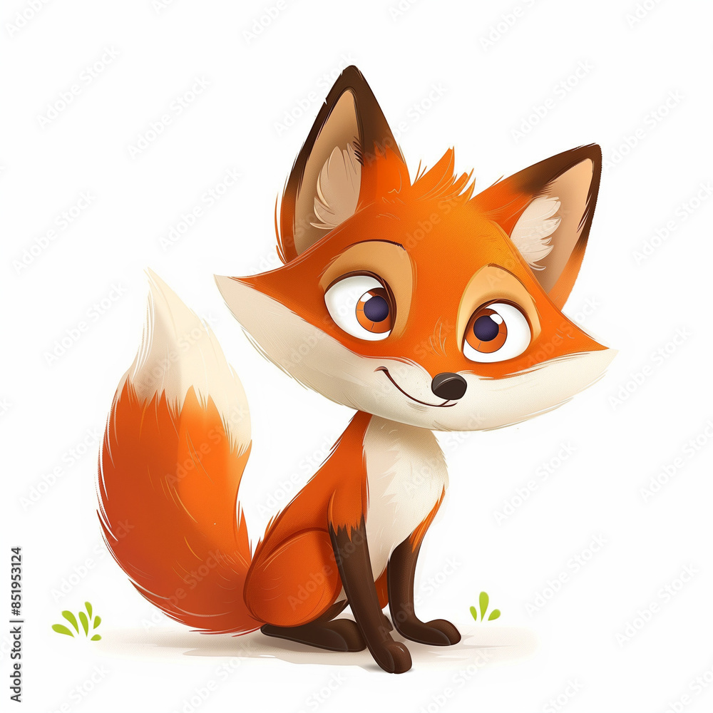 Obraz premium red fox cartoon