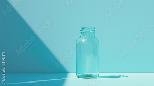 Blue backdrop for pill bottle