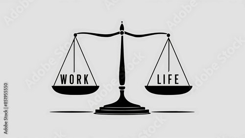 Work life balance scale, vector illustration