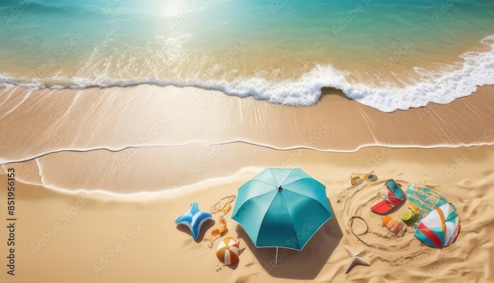 happy summer beach vector background happy summer beach vector background