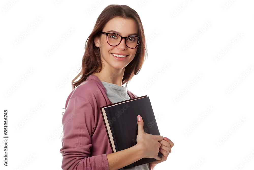 Female Teacher Holding a Book Isolated on Transparent Background Female Teacher Holding a Book Isolated on Transparent Background