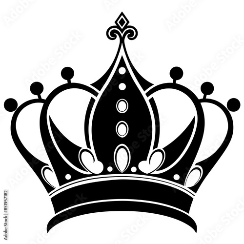 queen crown vector silhouette illustration svg file
