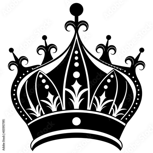 queen crown vector silhouette illustration svg file
