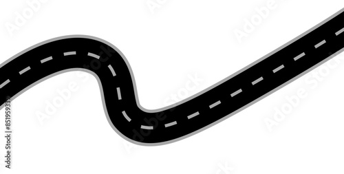 Horizontal asphalt road from template. Top view - vector illustration