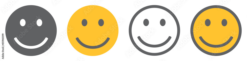 Set of smiley. Smiling face icon, cute smile. Happy emotion sign, emoticon symbol. Vector illustration. Set of smiley. Smiling face icon, cute smile. Happy emotion sign, emoticon symbol. Vector illustration.