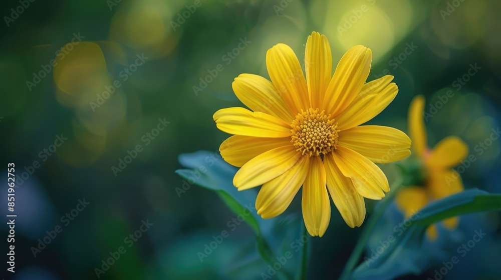 Bright yellow bloom in the garden
