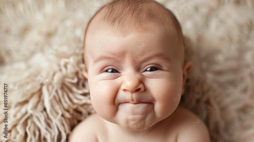 Baby s Chest and Funny Facial Expressions A Third Month Portrait Baby s Chest and Funny Facial Expressions A Third Month Portrait