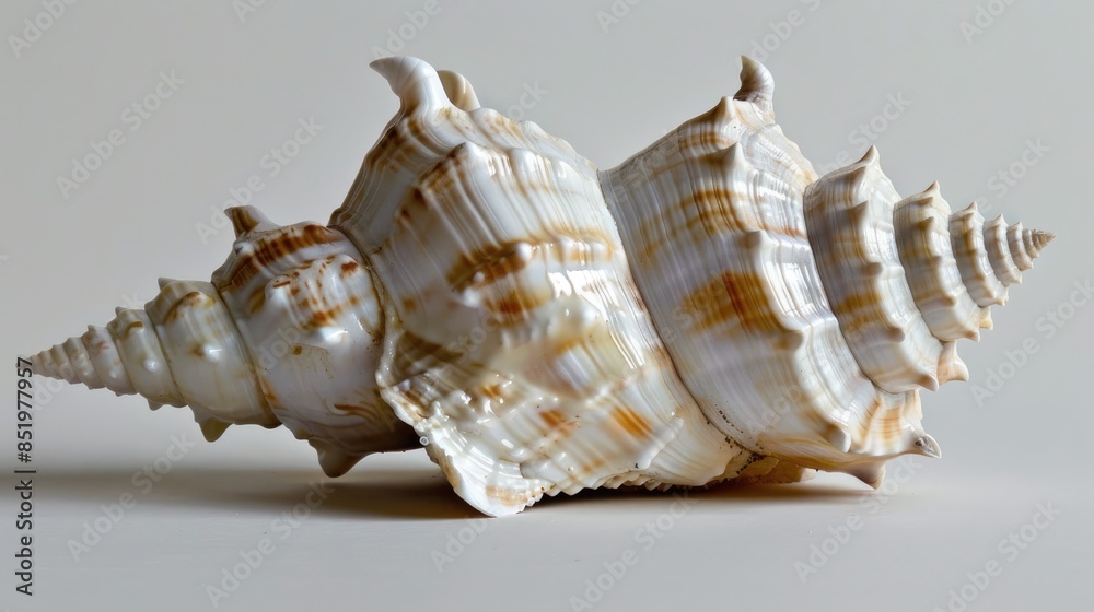 Obraz premium White background with a scapharca subcrenata shell