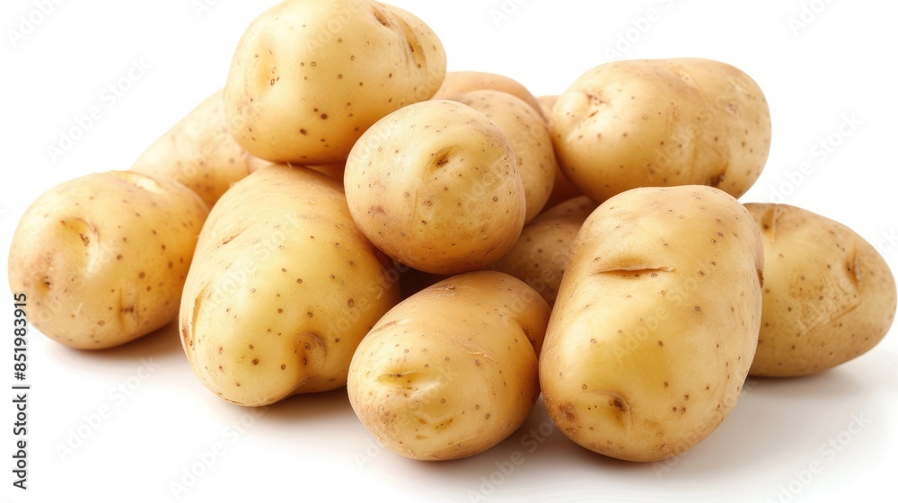 Potato displayed on a white backdrop Potato displayed on a white backdrop