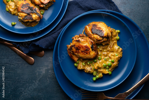 slow cooked honey mustard chicken dinner on a plate