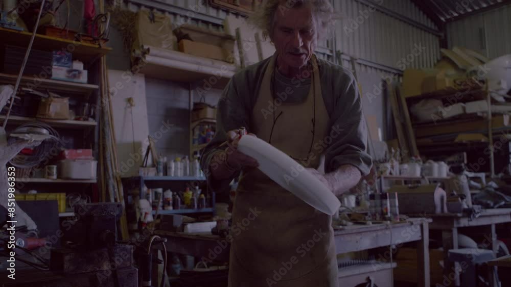 Man working in his workshop Man working in his workshop