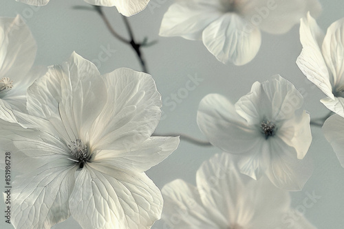 seamless pattern of white flowers