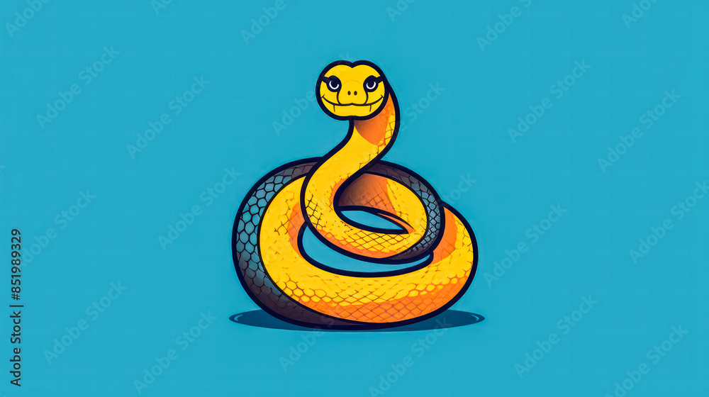 Fototapeta premium A cartoon snake with a smile on its face