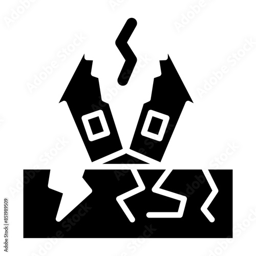 Earthquake Glyph Icon