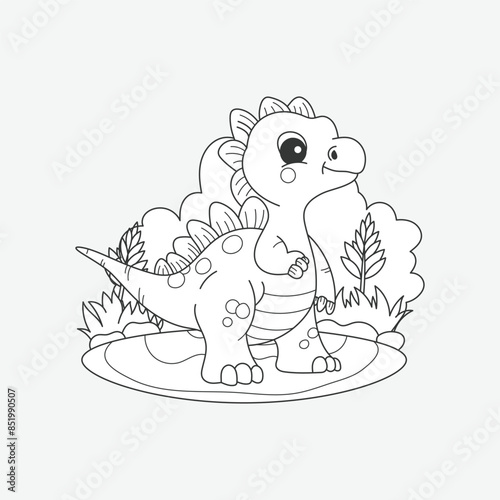 Dinosaur Coloring pages for kids 4-8