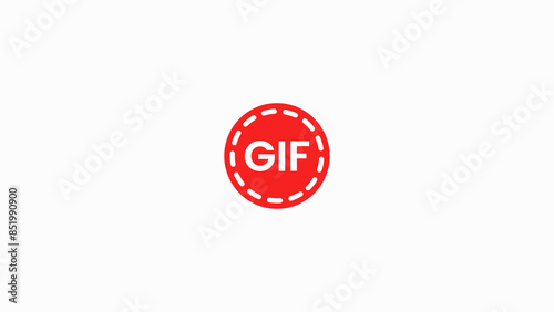 Tableau sur toile GIF sticker icon illustration background, gif circle, gif icon,