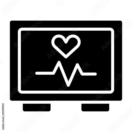 Electrocardiogram Glyph Icon