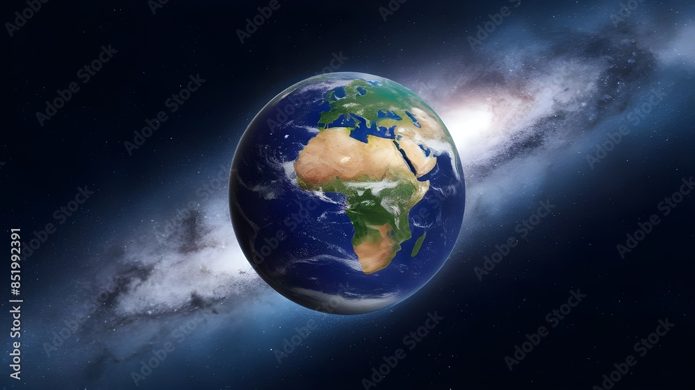 Astronomy and Science Concept - Earth Globe in Galaxy Background for Earth Events Astronomy and Science Concept - Earth Globe in Galaxy Background for Earth Events