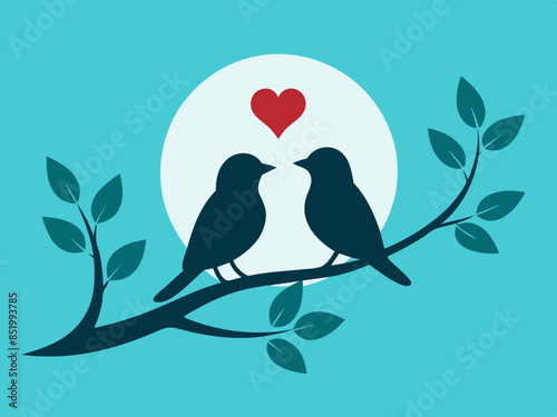 two birds on a branch