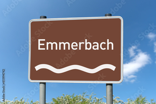 Fluss Emmerbach, Münsterland, Hinweisschild photo