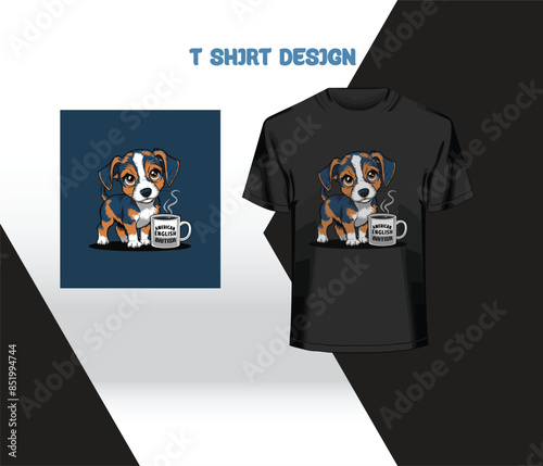 t-shirt design CARTOON WITH DOG