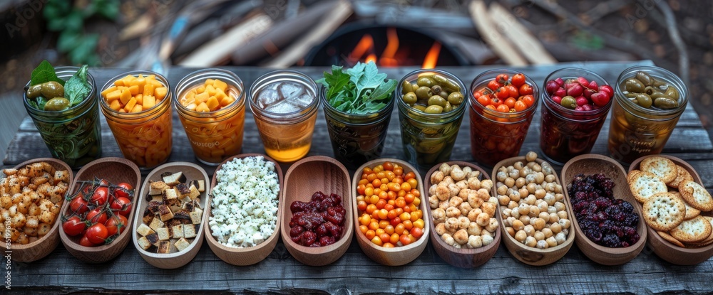 A Colorful Collage Captured Campfire Snacks And Beverages, Highlighting The Variety And Enjoyment Of Shared Meals
