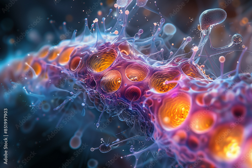 Microscopic image of taste bud sensory cells on the tongue, showing the cellular arrangement Microscopic image of taste bud sensory cells on the tongue, showing the cellular arrangement